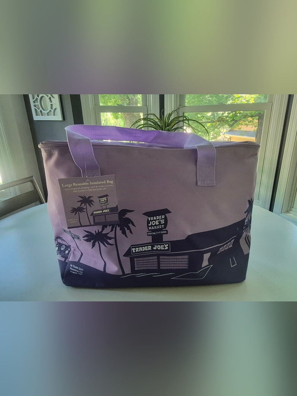 Trader Joes New Purple Insulated Large Tote Bag 8 Gallons